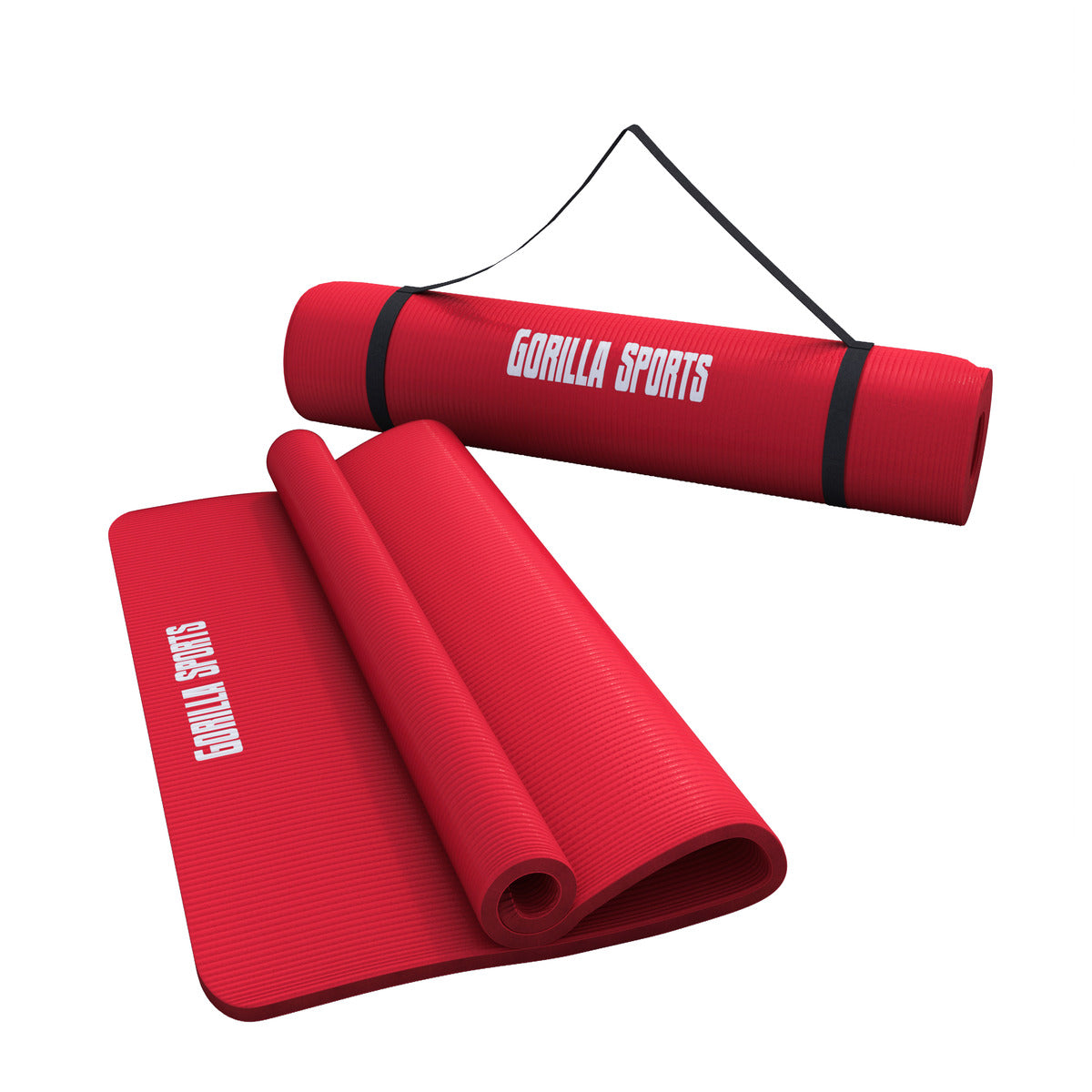 Jumppamatto kantohihnalla 190 x 100 x 1,5 cm, Punainen