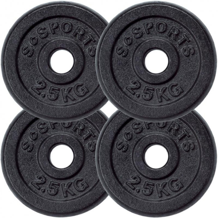 ScSPORTS levypainot 4 x 2,5 kg, 30 mm