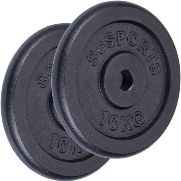 ScSPORTS valurautalevypainot 2 x 10 kg, 30 mm