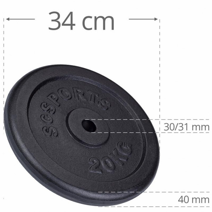 ScSPORTS valurautainen levypaino 20 kg, 30 mm