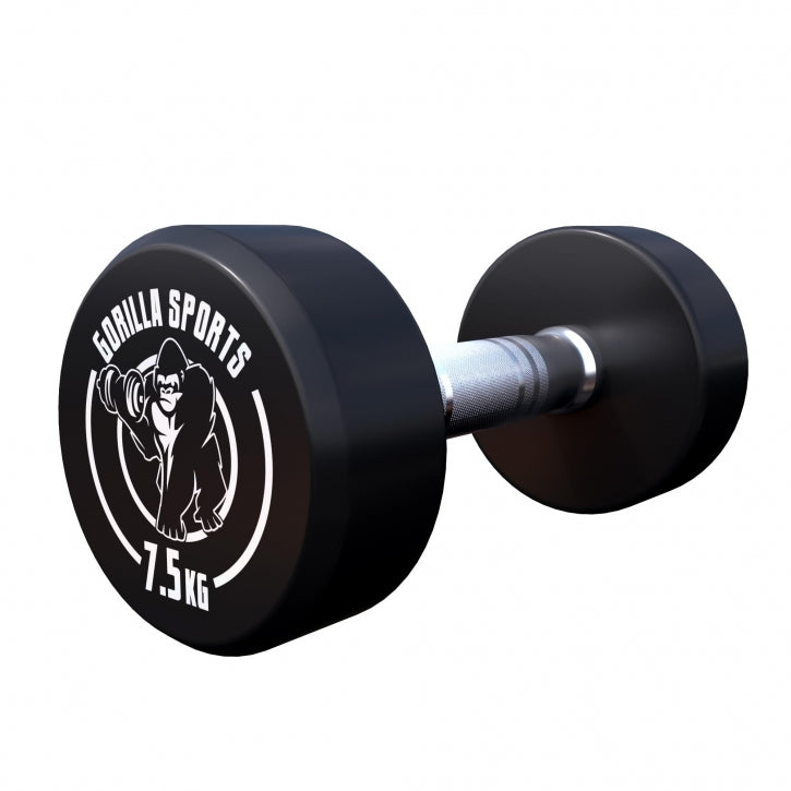 Pro kiinteä käsipainopari, kumipinnoitettu, 2,5–15 kg