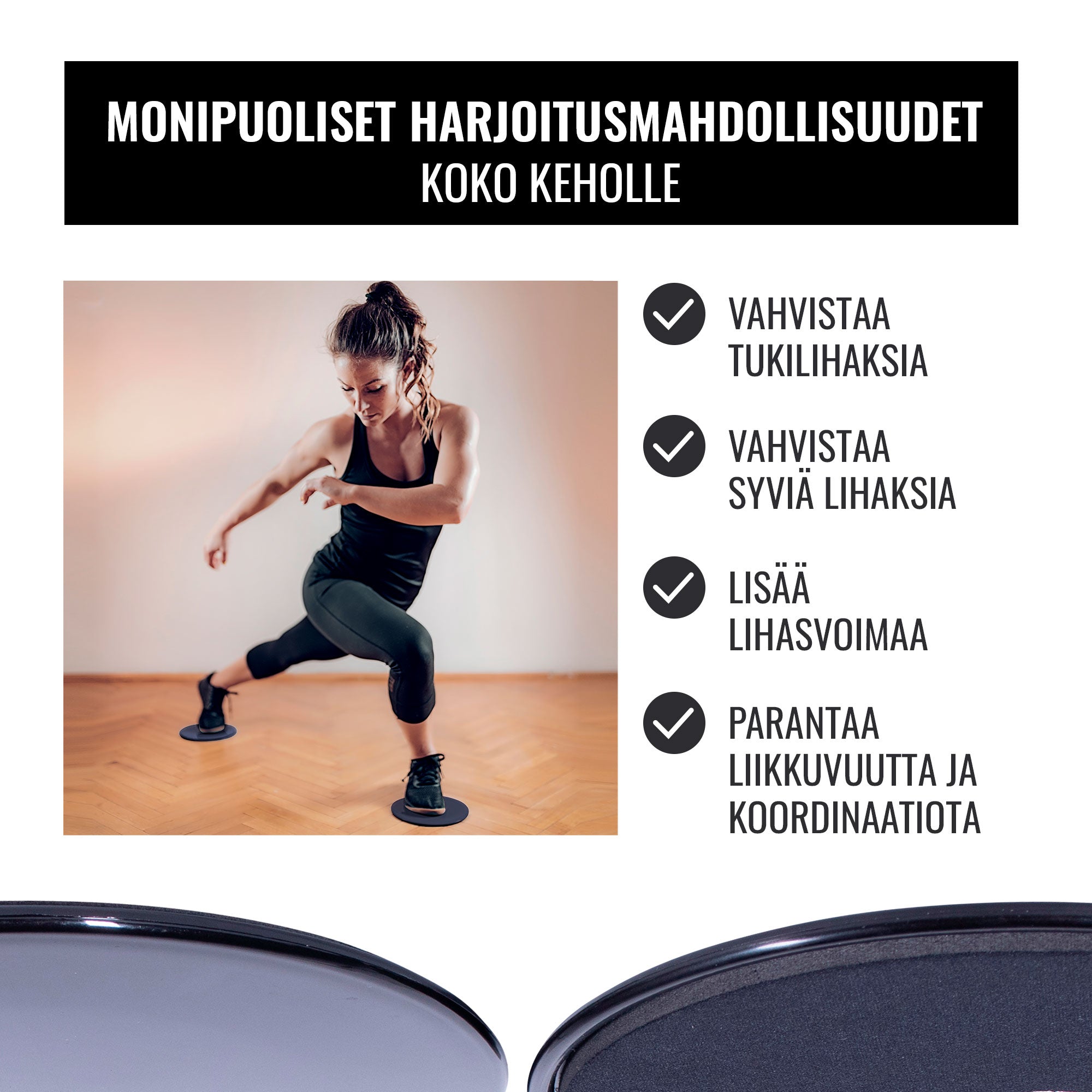Liukutyynyt säilytyspussilla, 2 kpl