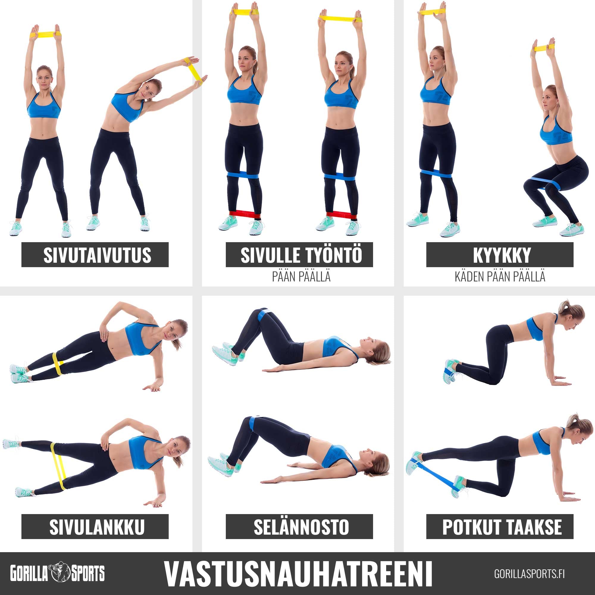 Vastuskuminauha 208 cm eri vastuksilla