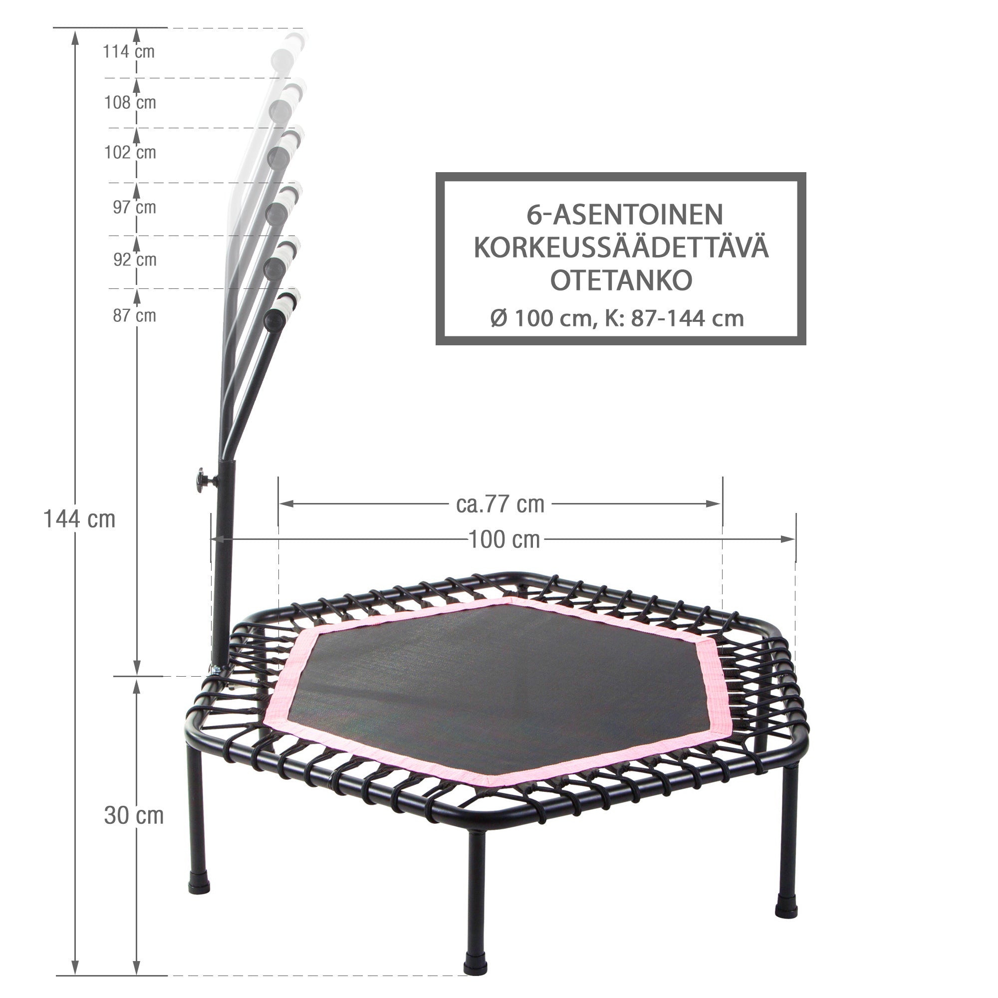 Fitness-trampoliini 100 cm kahvatangolla