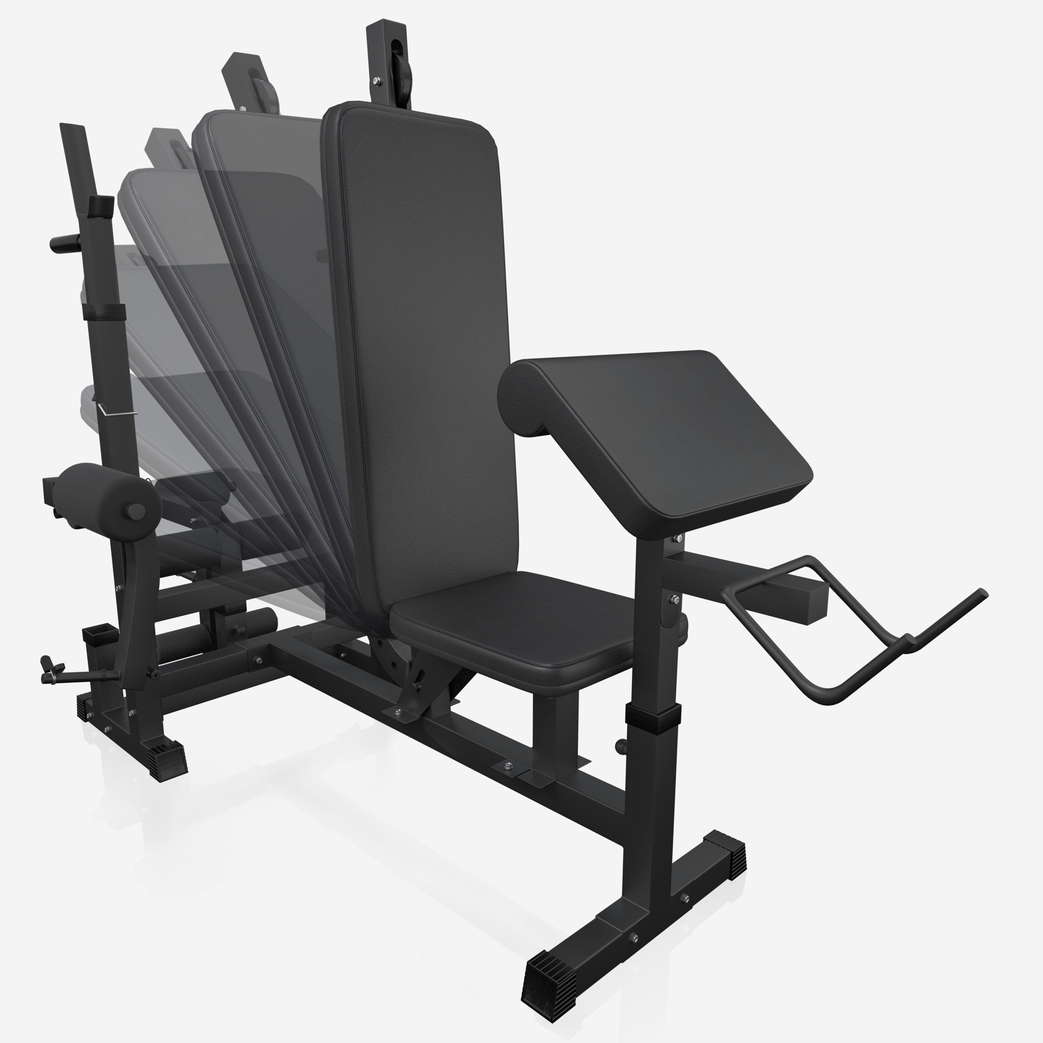 Säädettävä painonnostopenkki + 100 kg levytankosarja, Black Edition
