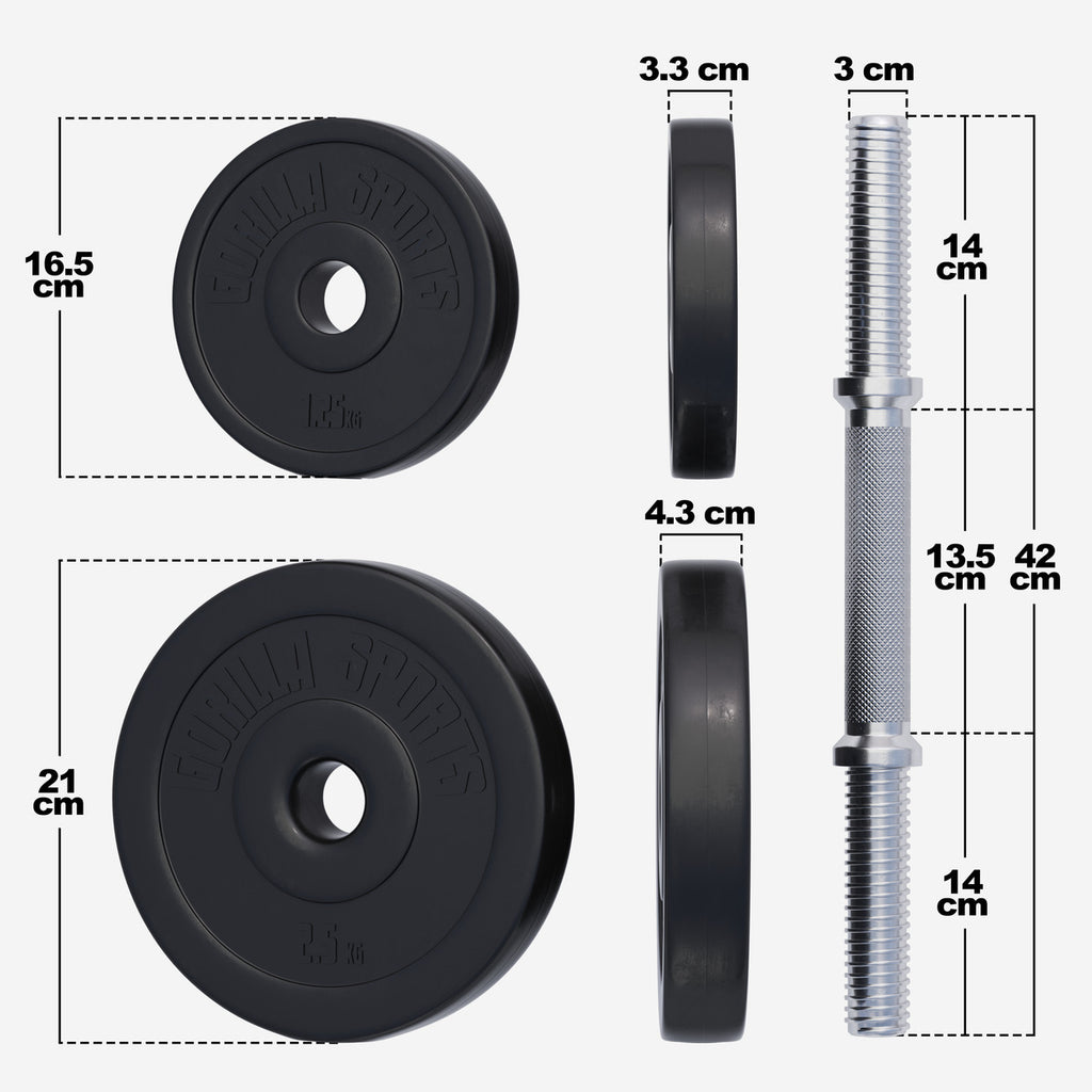 Säädettävä vinyylikäsipainosetti 20 kg