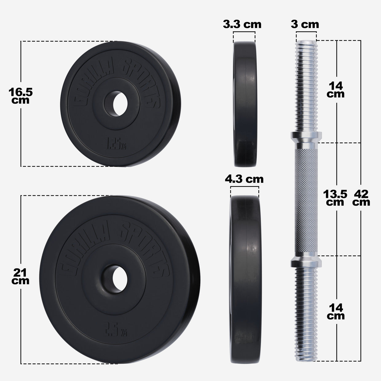 Säädettävä vinyylikäsipainosetti 20 kg