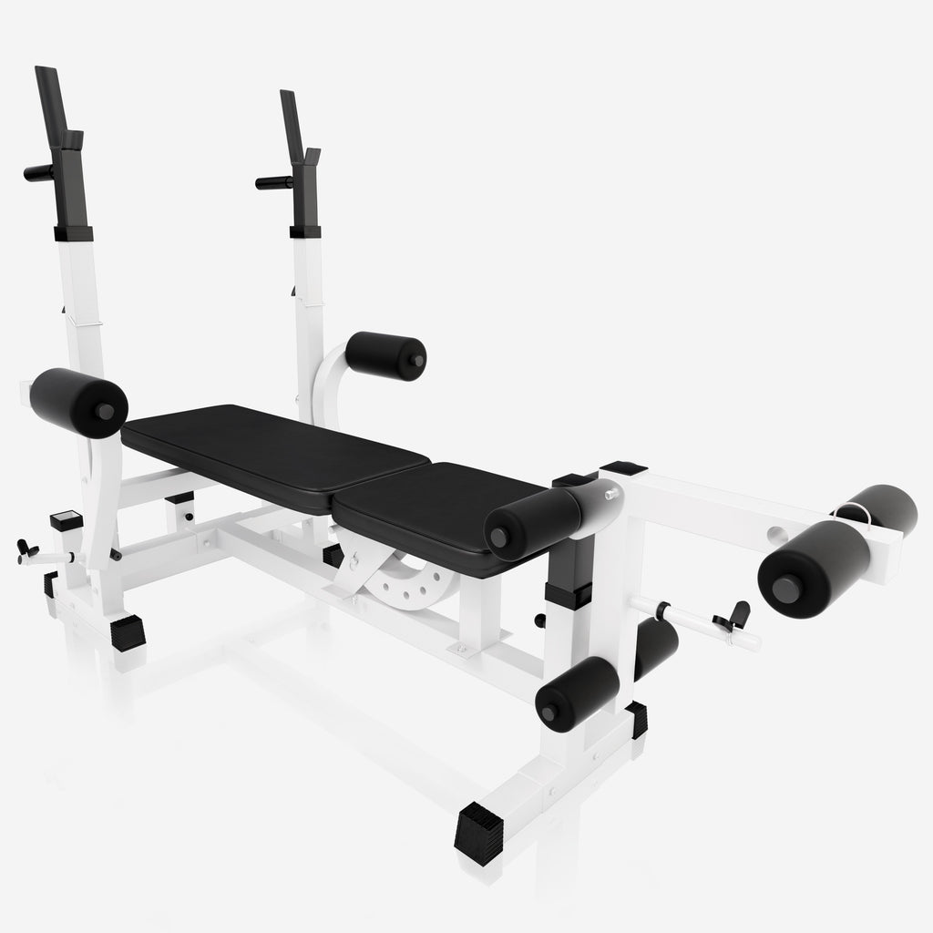 Säädettävä painonnostopenkki + levytankosarja 108 kg