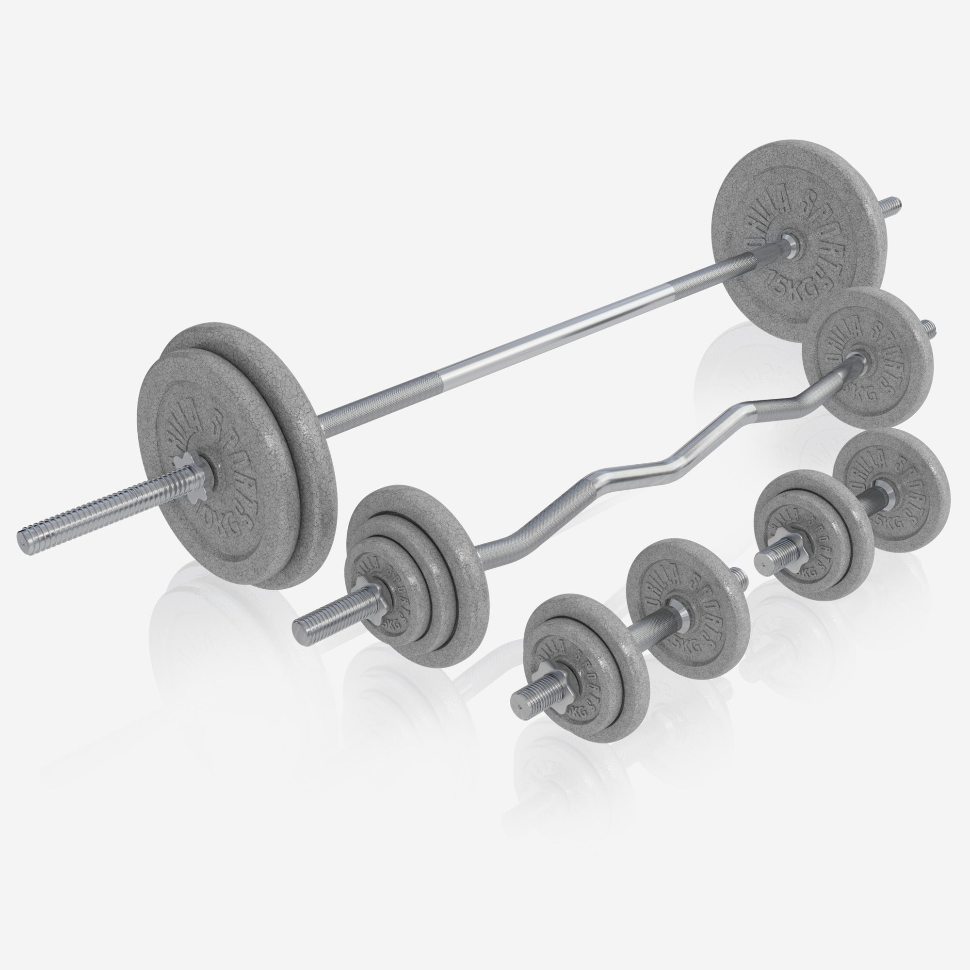 Säädettävä painonnostopenkki + levytankosarja 108 kg