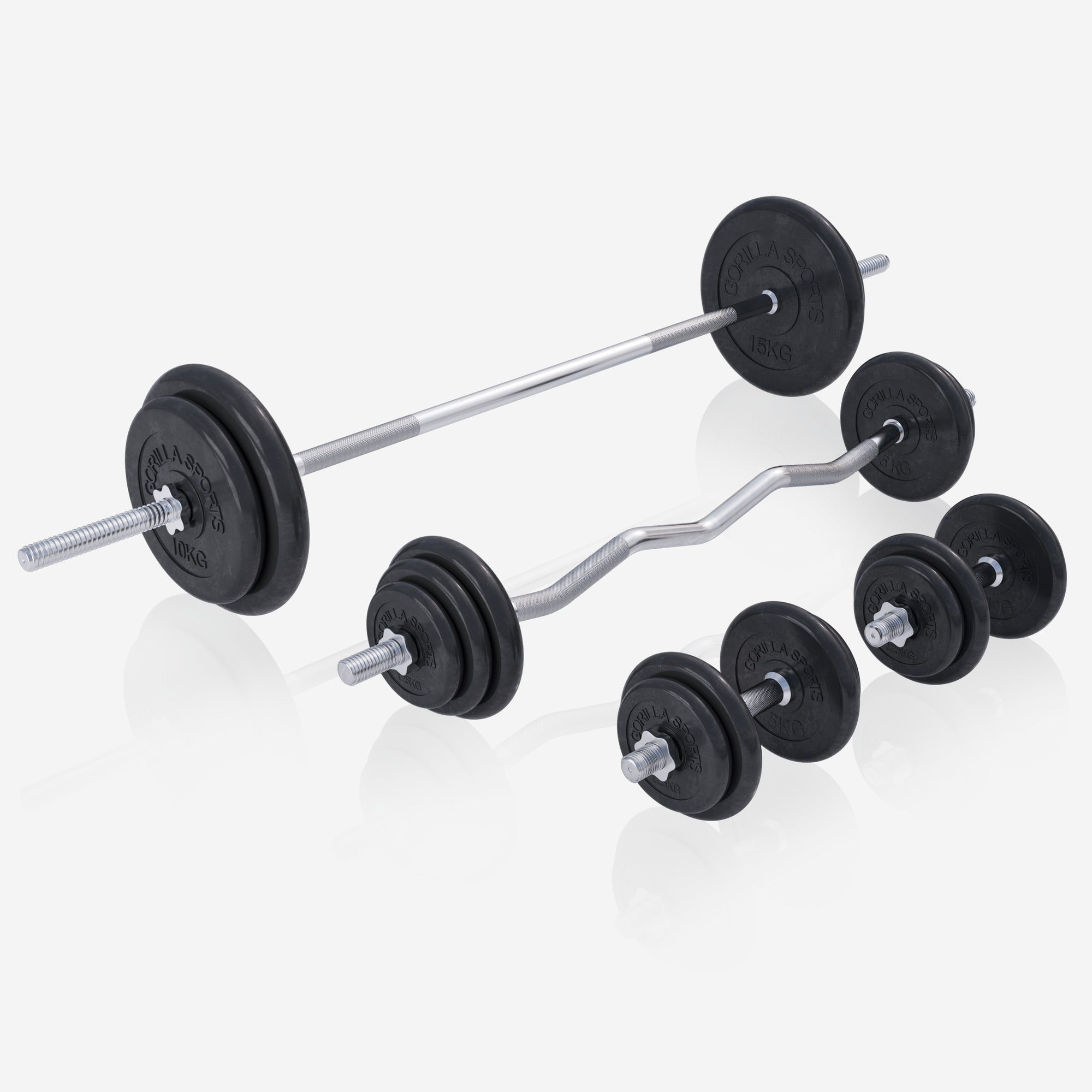 Monipuolinen painonnostopenkki + 108 kg levytankosarja