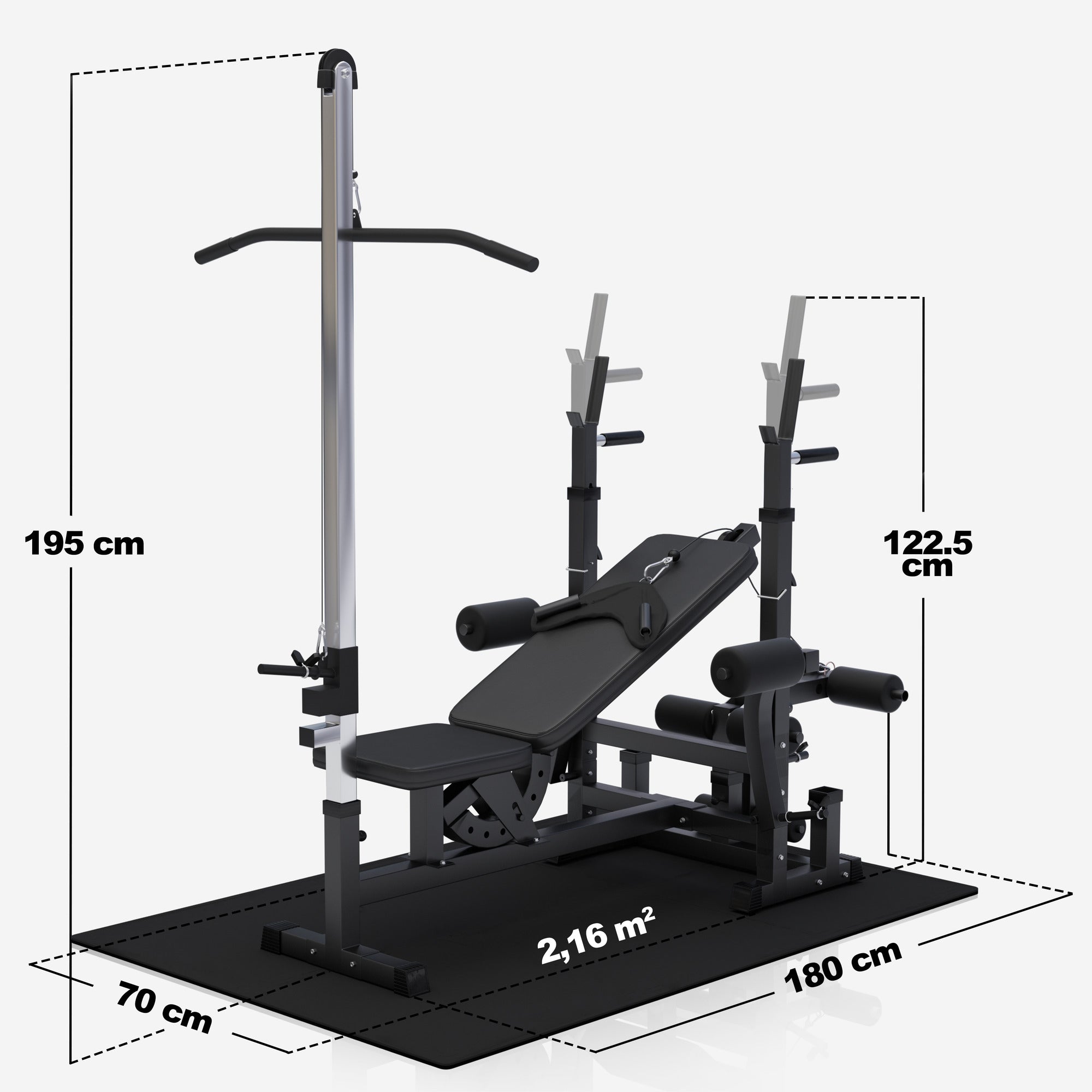 Monipuolinen kotikuntoilulaite 100 kg painosarjalla