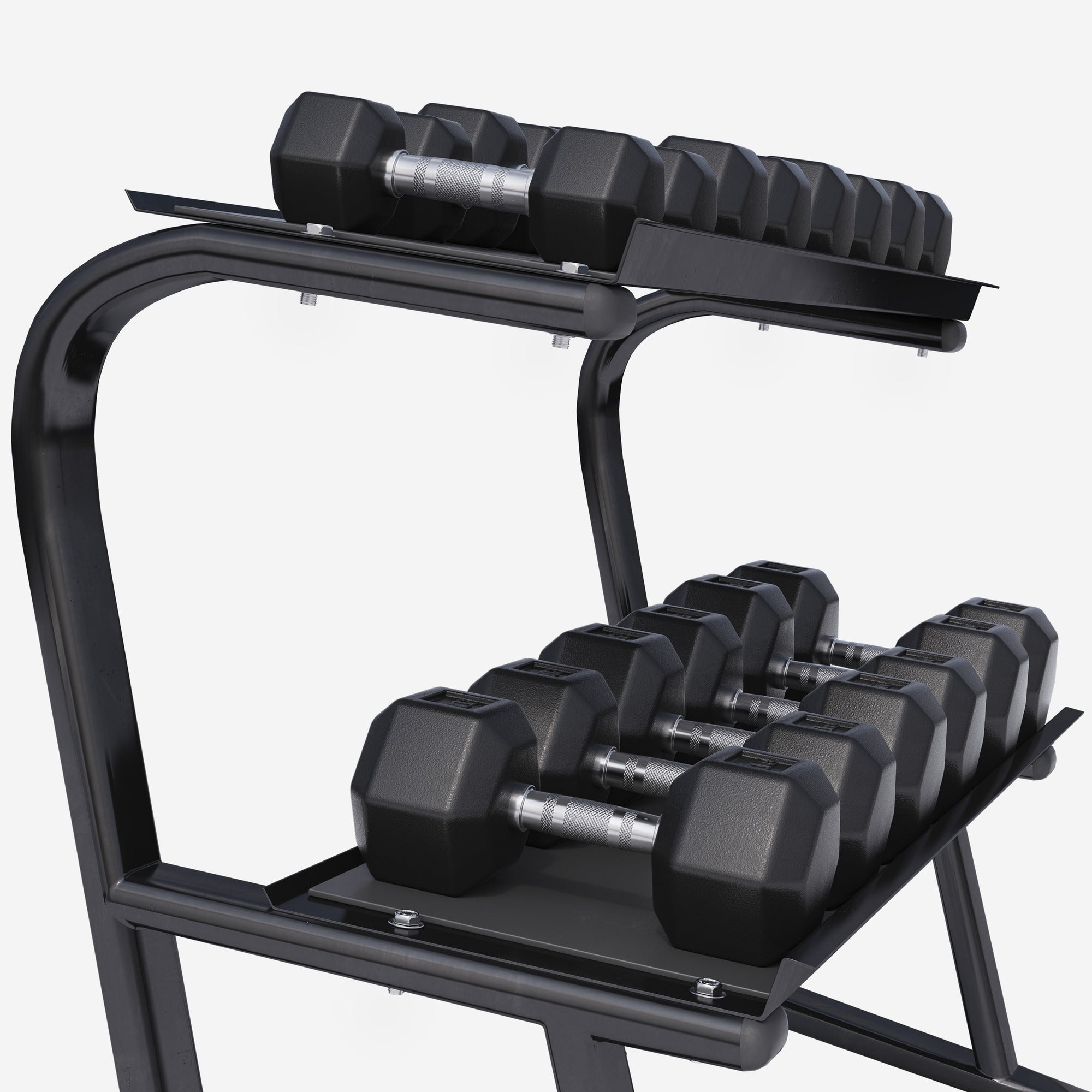 Hexagon-käsipainosetti 237 kg telineellä