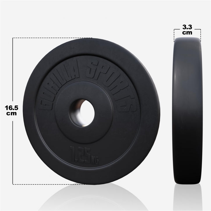 Vinyylinen levytankosarja 130 kg tangolla ja käsipainoilla