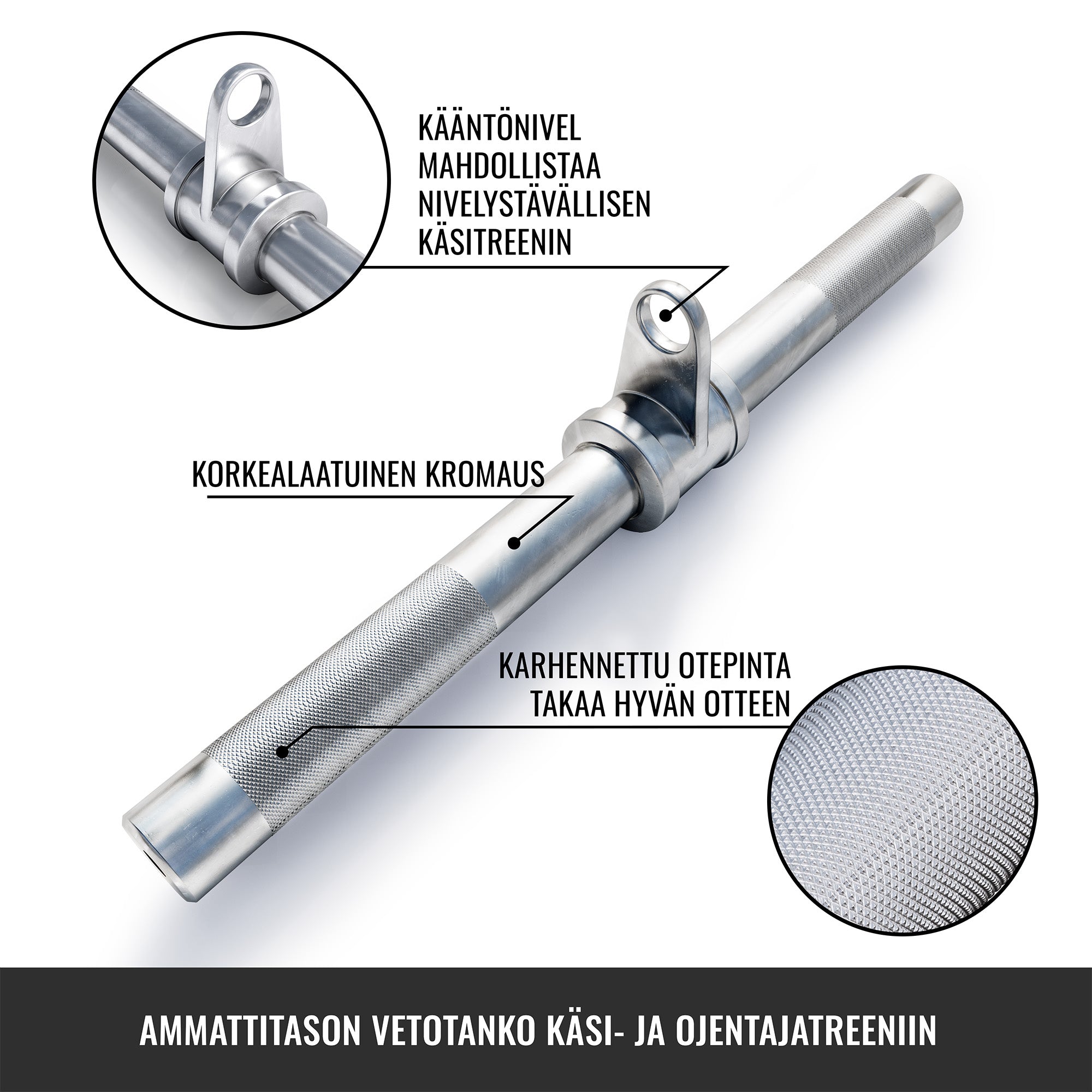Pyörivä suora vetotanko taljaan 50 cm