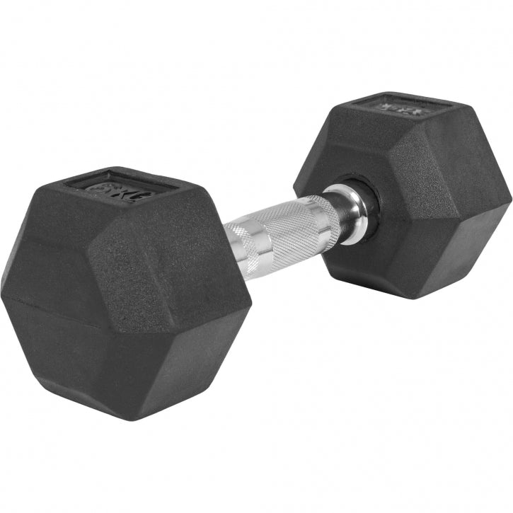 Hexagon- käsipaino 2,5-25kg, kumipinnoitettu valurauta (pikatoimitus)