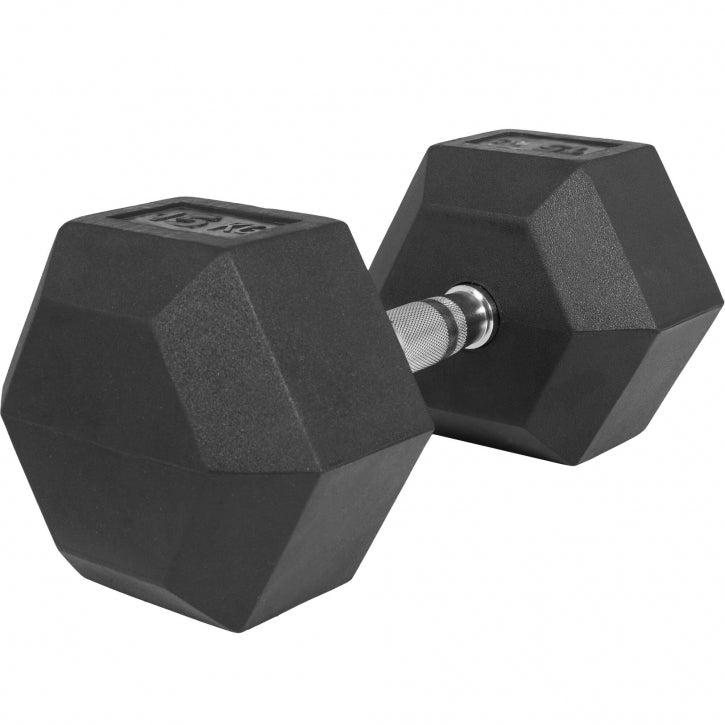 Hexagon- käsipaino 2,5-25kg, kumipinnoitettu valurauta (pikatoimitus)